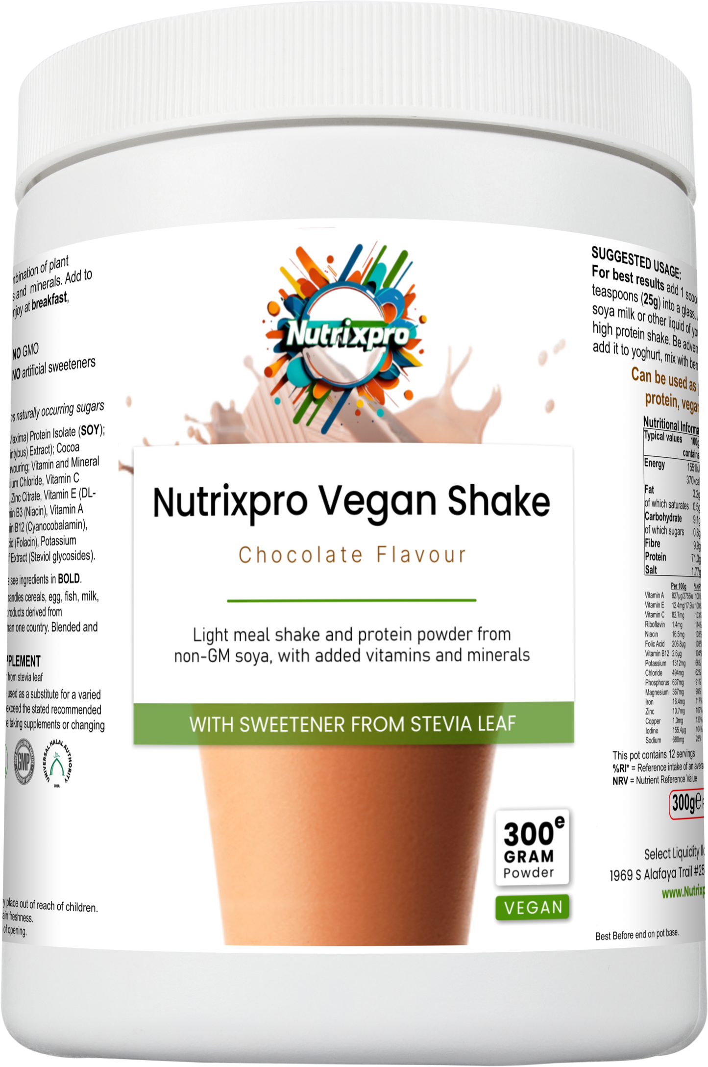 Nutrixpro Mealtime chocolate Vegan shake