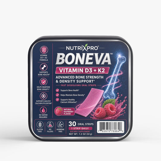 Boneva Vitamin D3 and K2 oral strips package