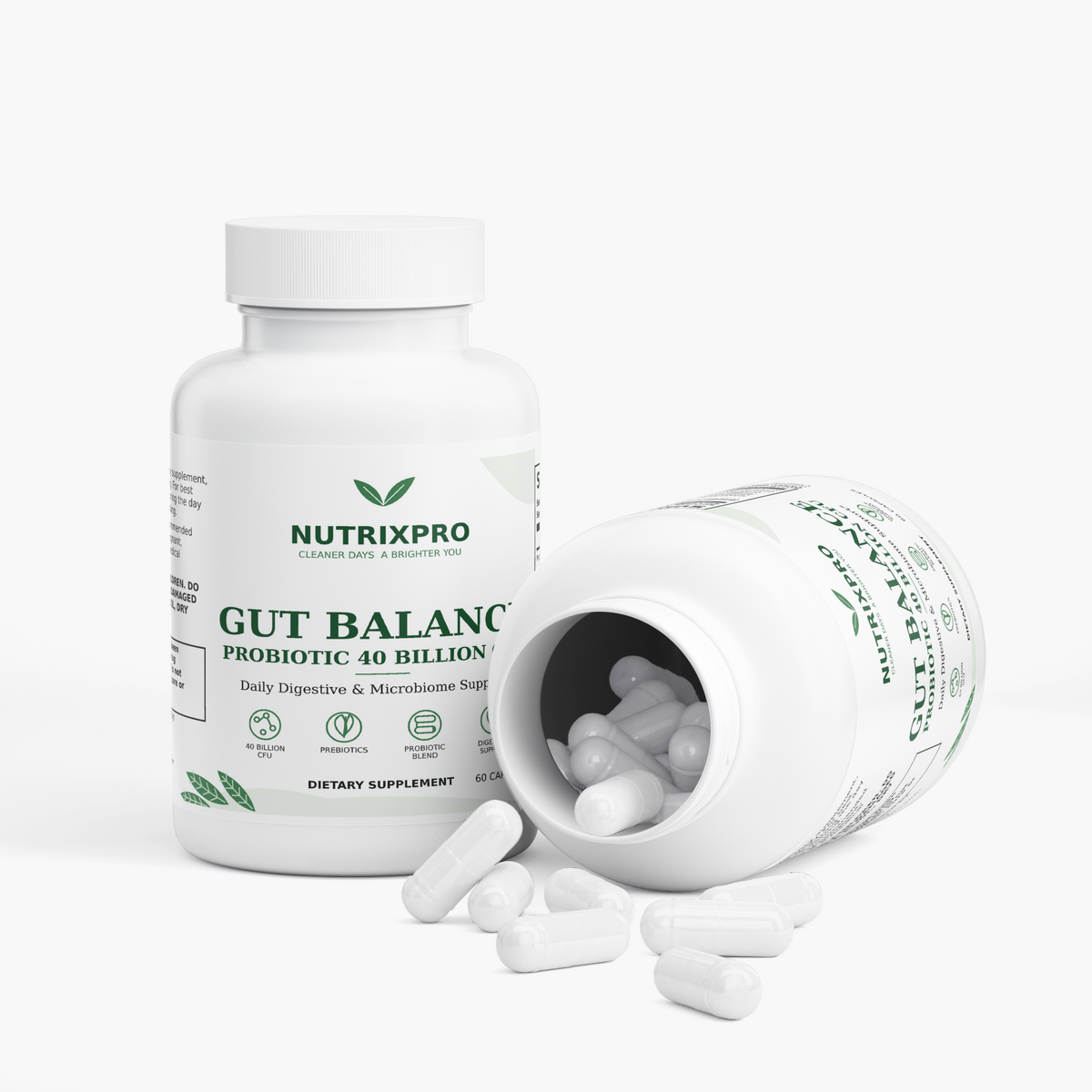 NutrixPro Gut Balance multi-strain probiotic with prebiotic FOS