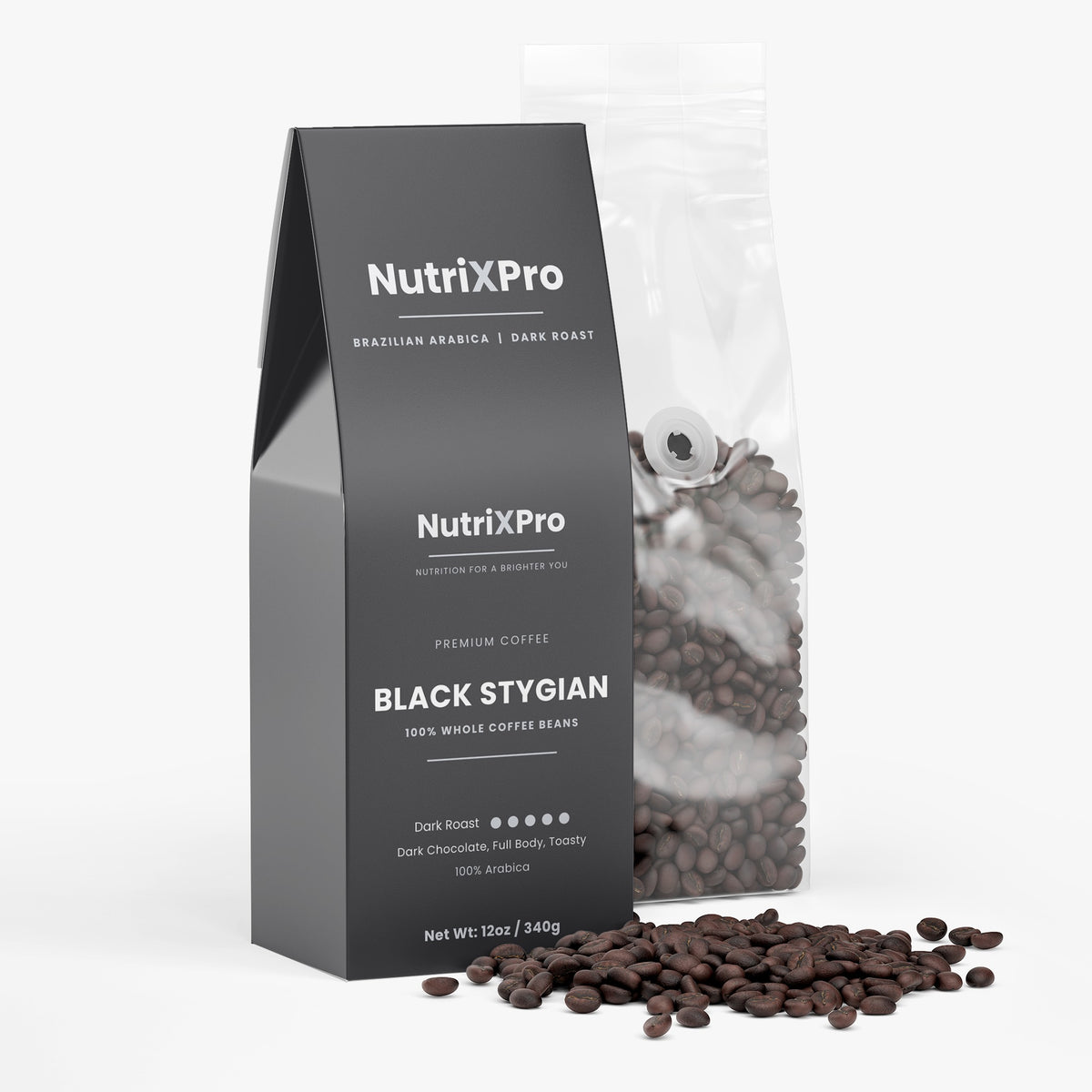 Black Stygian Dark Roast Whole Bean Coffee 12 oz