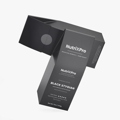 Black Stygian Dark Roast Whole Bean Coffee – Brazilian Arabica, French Roast, Bittersweet Chocolate Notes, 12 oz