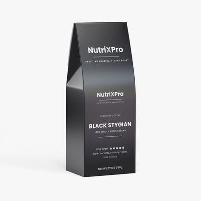 Black Stygian Dark Roast Whole Bean Coffee – Brazilian Arabica, French Roast, Bittersweet Chocolate Notes, 12 oz