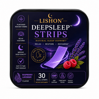 LISHON DeepSleep oral sleep strips tin, raspberry lavender flavor