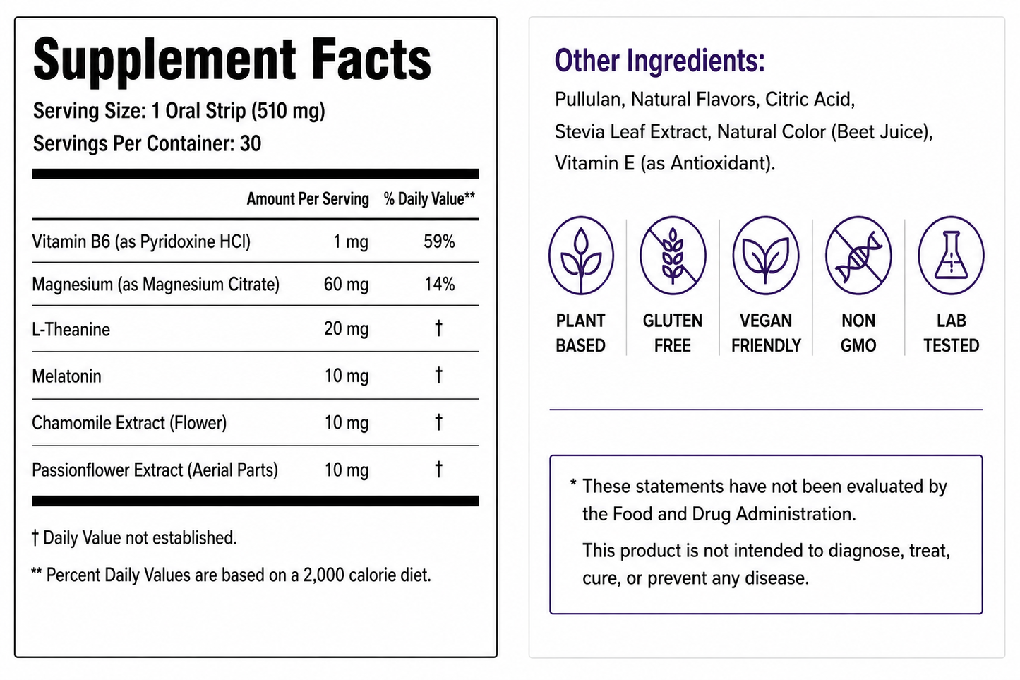 LISHON DeepSleep oral strips ingredients and product details
