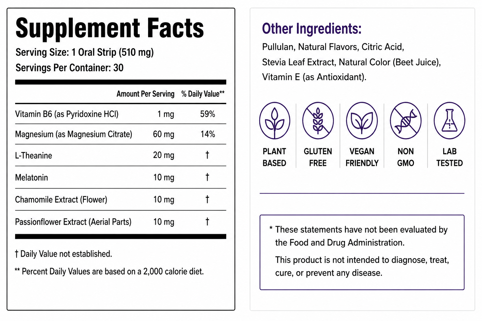 LISHON DeepSleep oral strips ingredients and product details