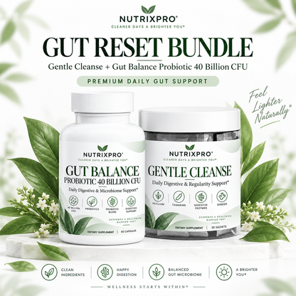 NutrixPro Gut Reset Bundle with Gentle Cleanse and Gut Balance 40 Billion CFU